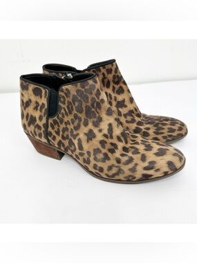 SAM EDELMAN CIRCUS | Animal Leopard Print Ankle Boots Boot Leather‎ Boots Sz. 8